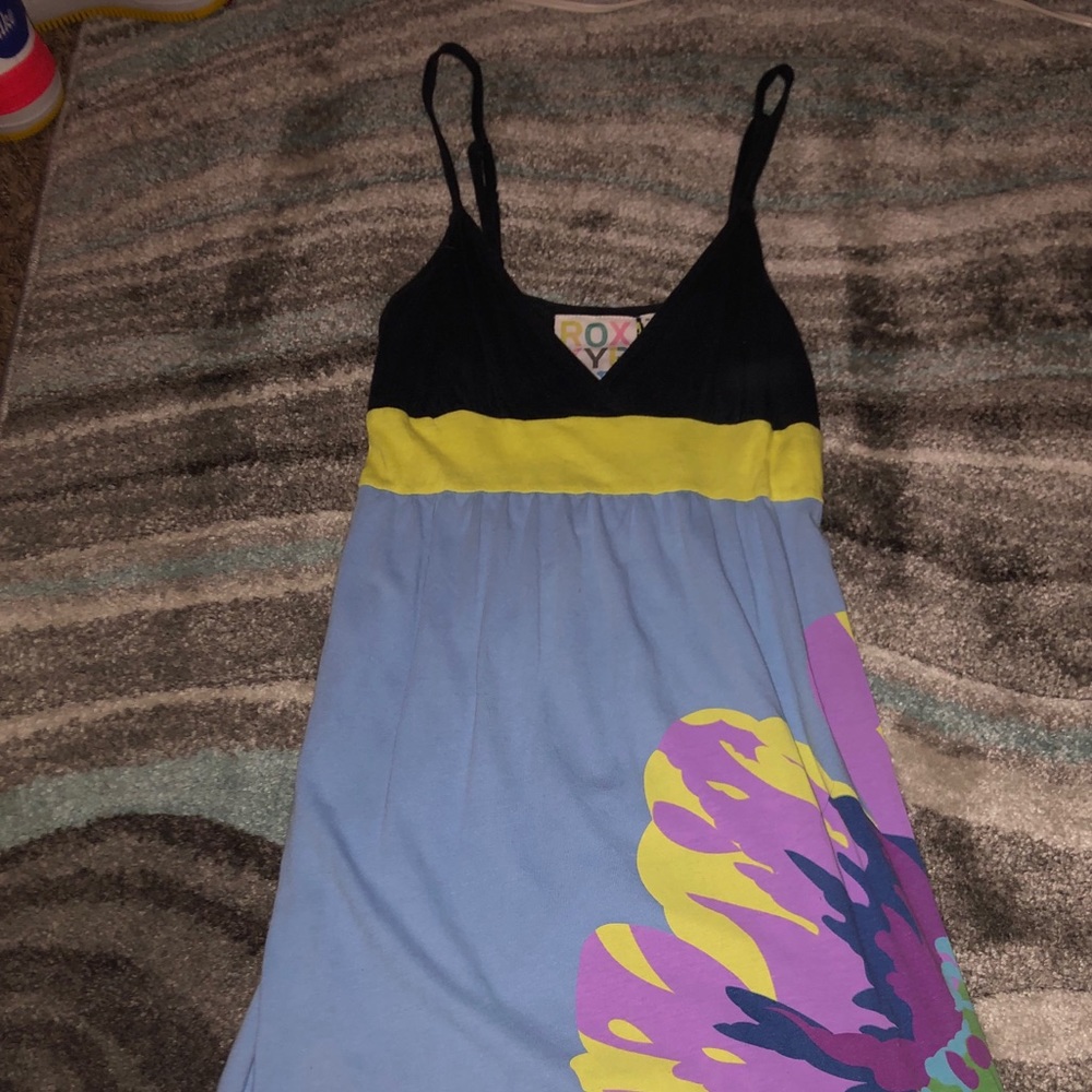 roxy dress with flower on side